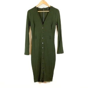 Fashion NOVA Ribbed Button Front Dress Size Large NWOT